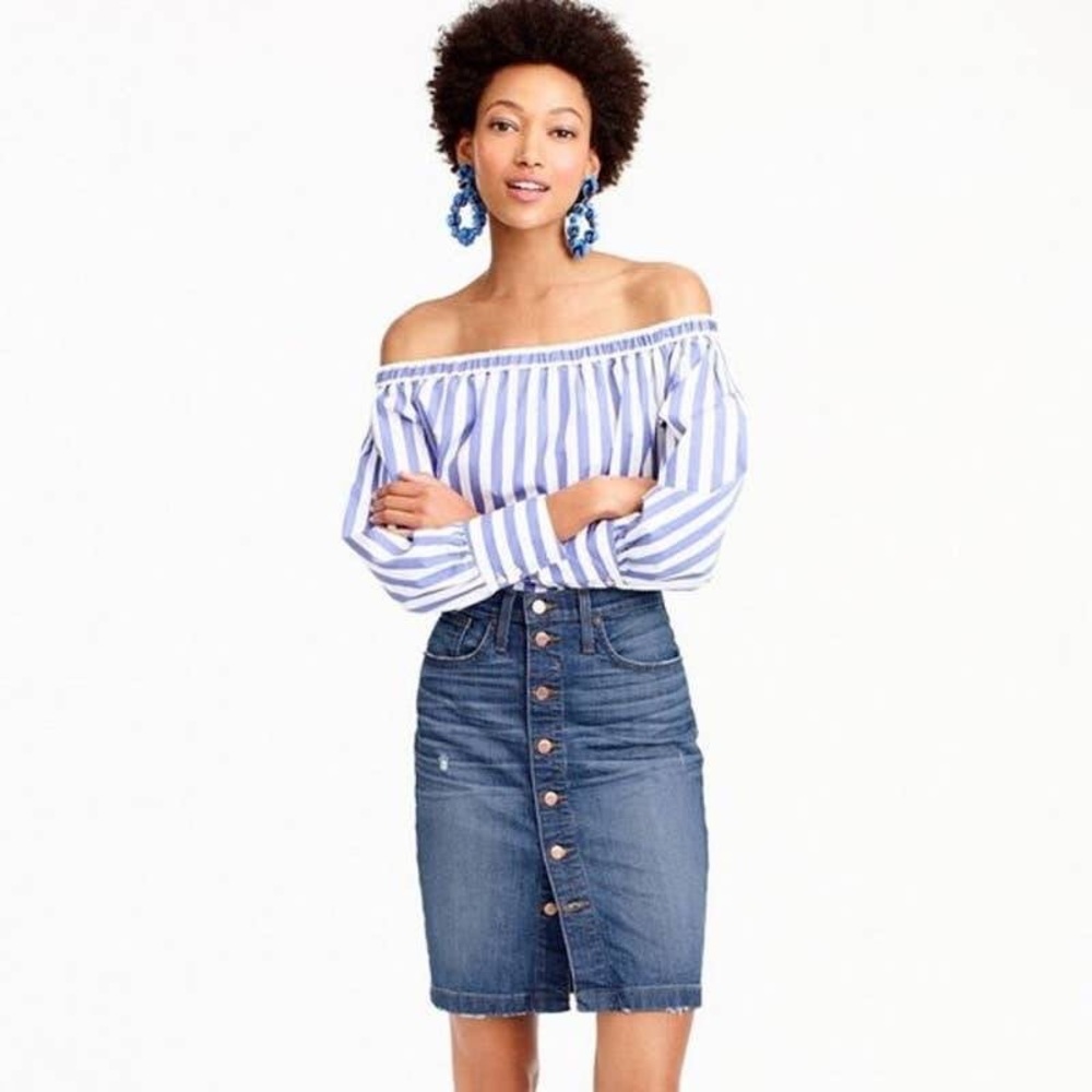 J. Crew Button Front Denim Skirt, Size 29 (Women Size 8)